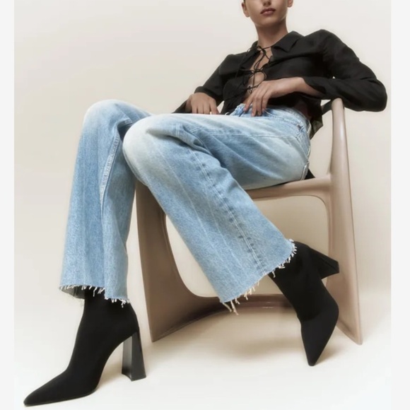 ZARA FABRIC HEELED ANKLE BOOTS SZ 9 EU 40 - Picture 8 of 12